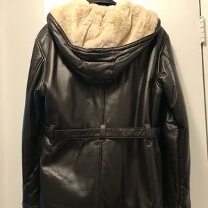 Wilson Dark Brown Leather Lined Coat